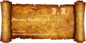 Mezey Medárd névjegykártya
